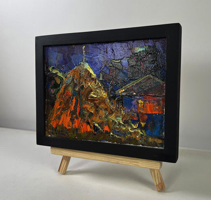 Oil painting Stars twinkle in a calm sky by Oksana Ivanyuk in black frame