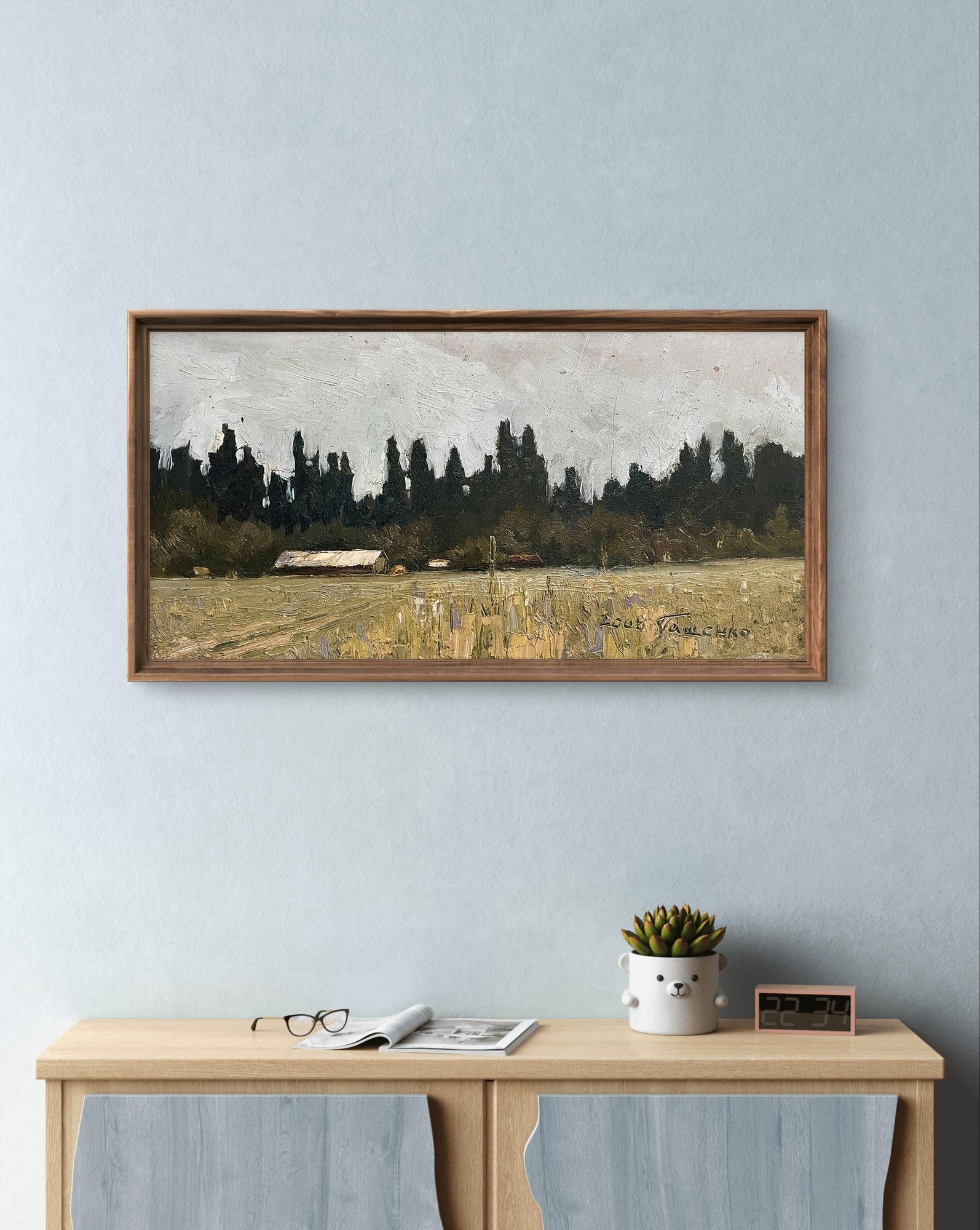 Oil painting House by the Forest by Volodymyr Pashchenko rural landscape