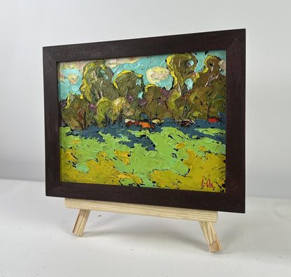 Oil painting Where the field meets the forest by Oleksiy Ivanyuk