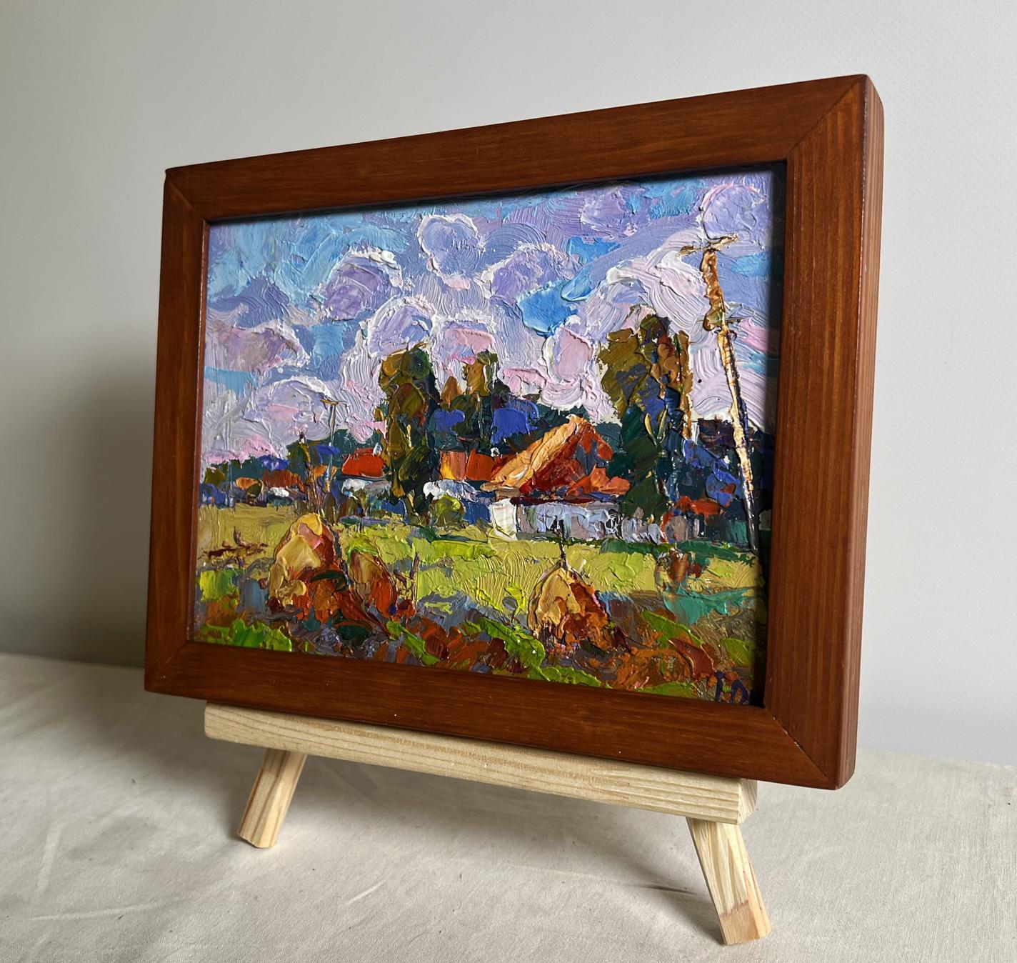 Oil painting Quiet village street by Oksana Ivanyuk rustic countryside scene