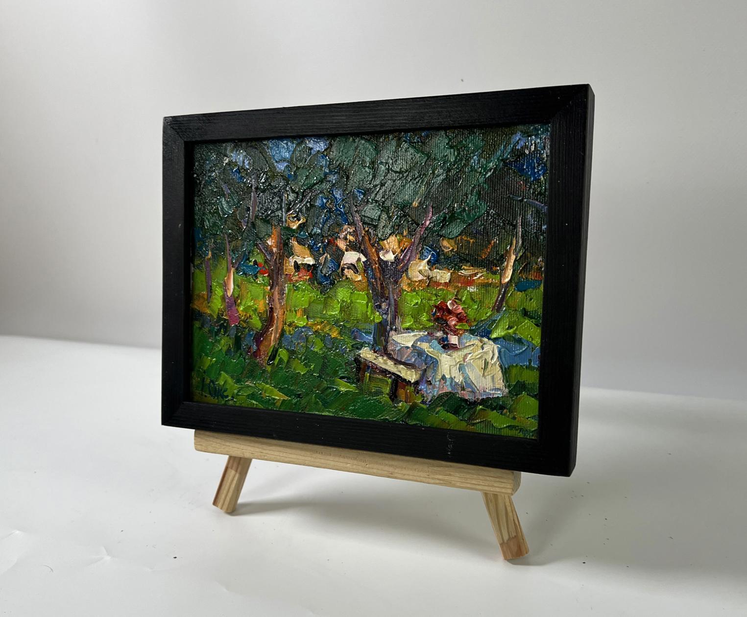 Oil painting Morning coolness by Oksana Ivanyuk on wooden easel