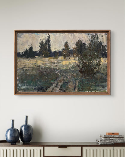 Oil painting On the glade by Volodymyr Pashchenko, rustic landscape