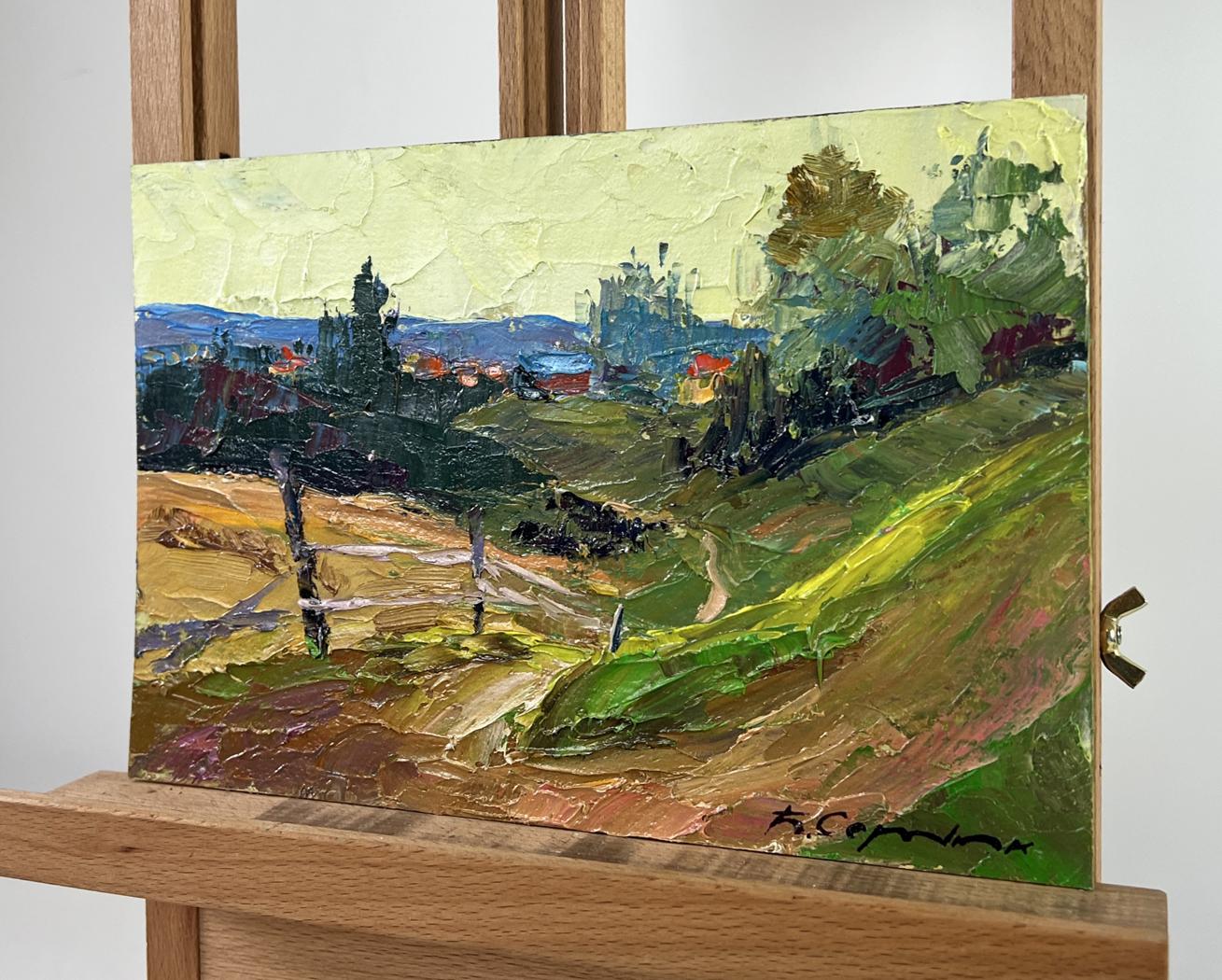 Oil painting Where the forest touches the mountains by Boris Serdyuk