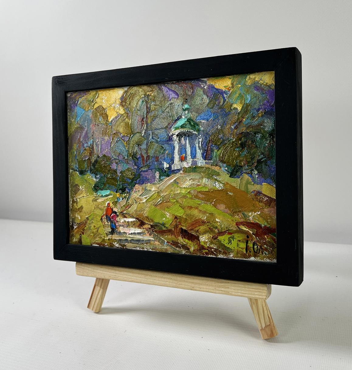 Oil painting Silence surrounded by nature by Oleksiy Ivanyuk in black frame