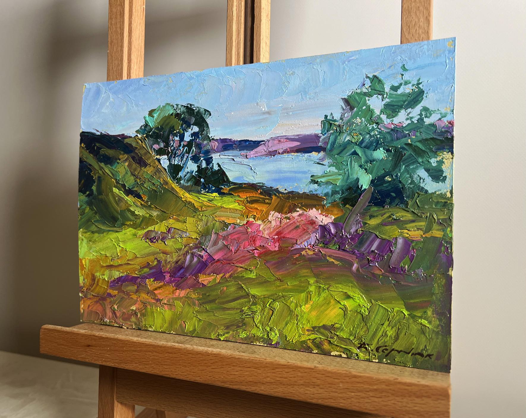 Oil painting The road to the river by Boris Serdyuk: vibrant impressionist landscape