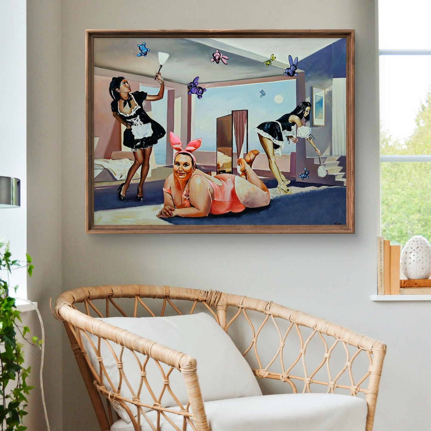 Oil painting The mistress of the house by Igor Konovalov with 3 women