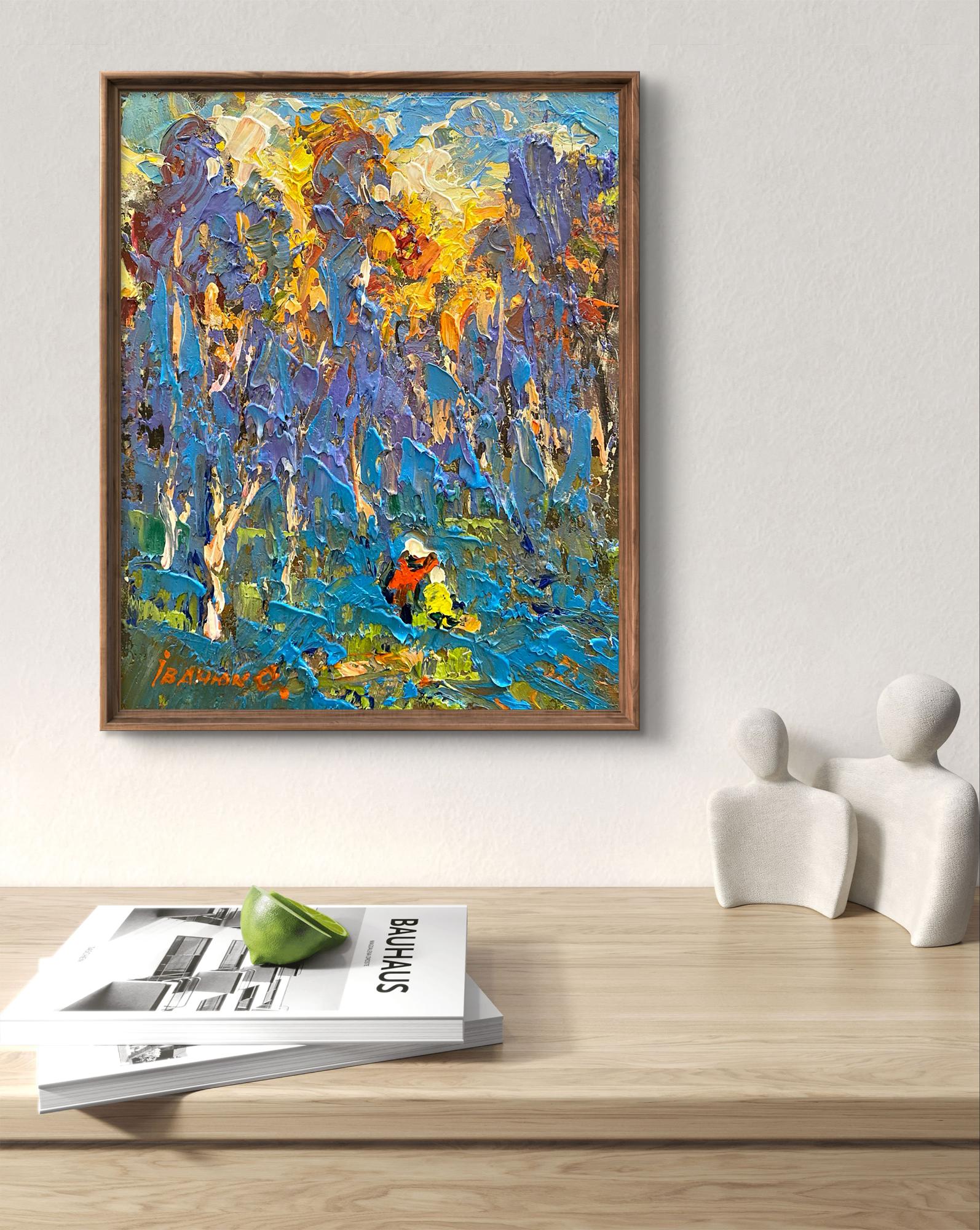 Oil painting Morning frost by Oleksiy Ivanyuk in rustic frame