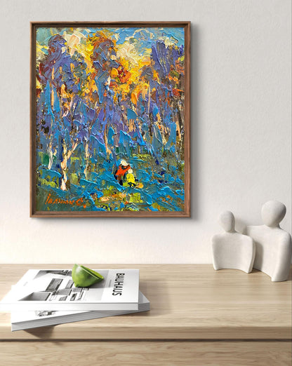 Oil painting Morning frost by Oleksiy Ivanyuk in rustic frame