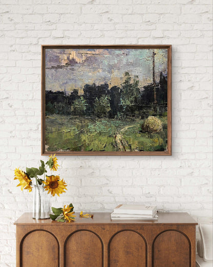 Framed Oil painting May forest by Volodymyr Pashchenko, impressionist landscape