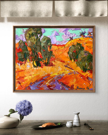 Vibrant Strong Wind oil painting by Ivanyuk Oleksiy in wooden frame