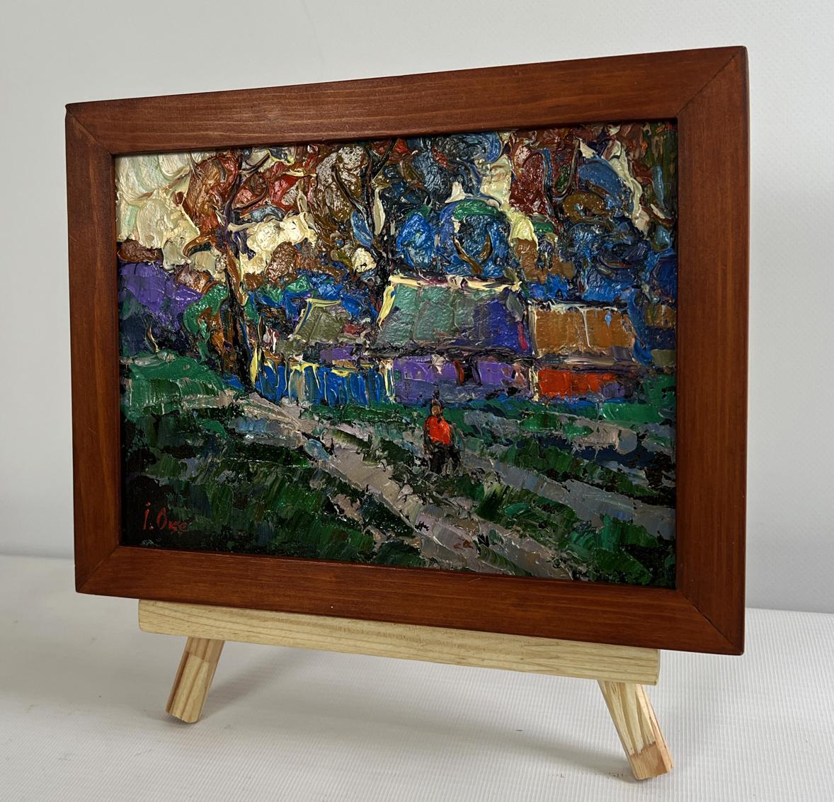 Oil painting Cool wind in the evening by Oksana Ivanyuk in wooden frame