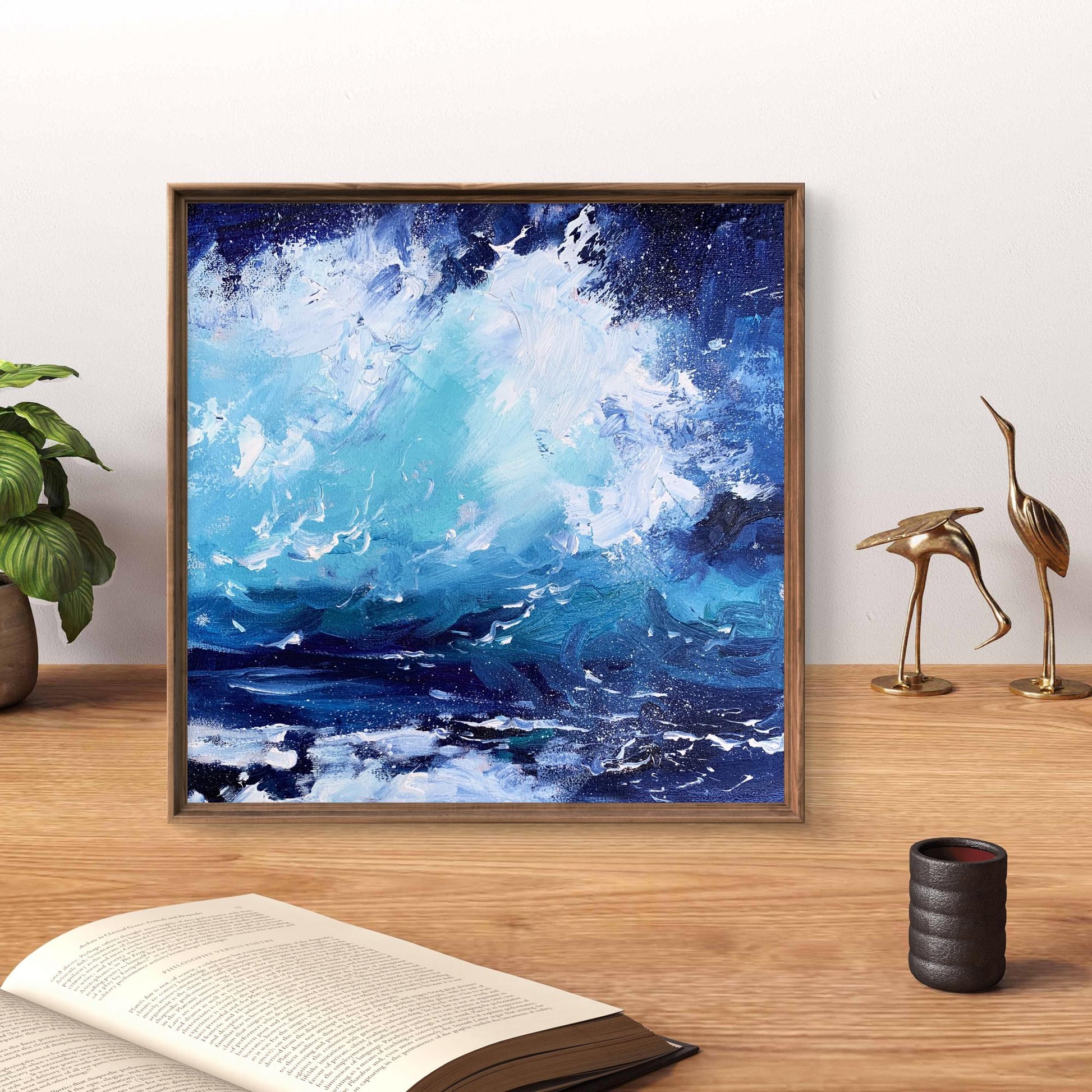 Oil painting Sea wavy breeze by Tatyana Derdey with turbulent ocean waves