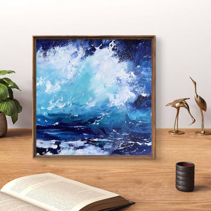 Oil painting Sea wavy breeze by Tatyana Derdey with turbulent ocean waves