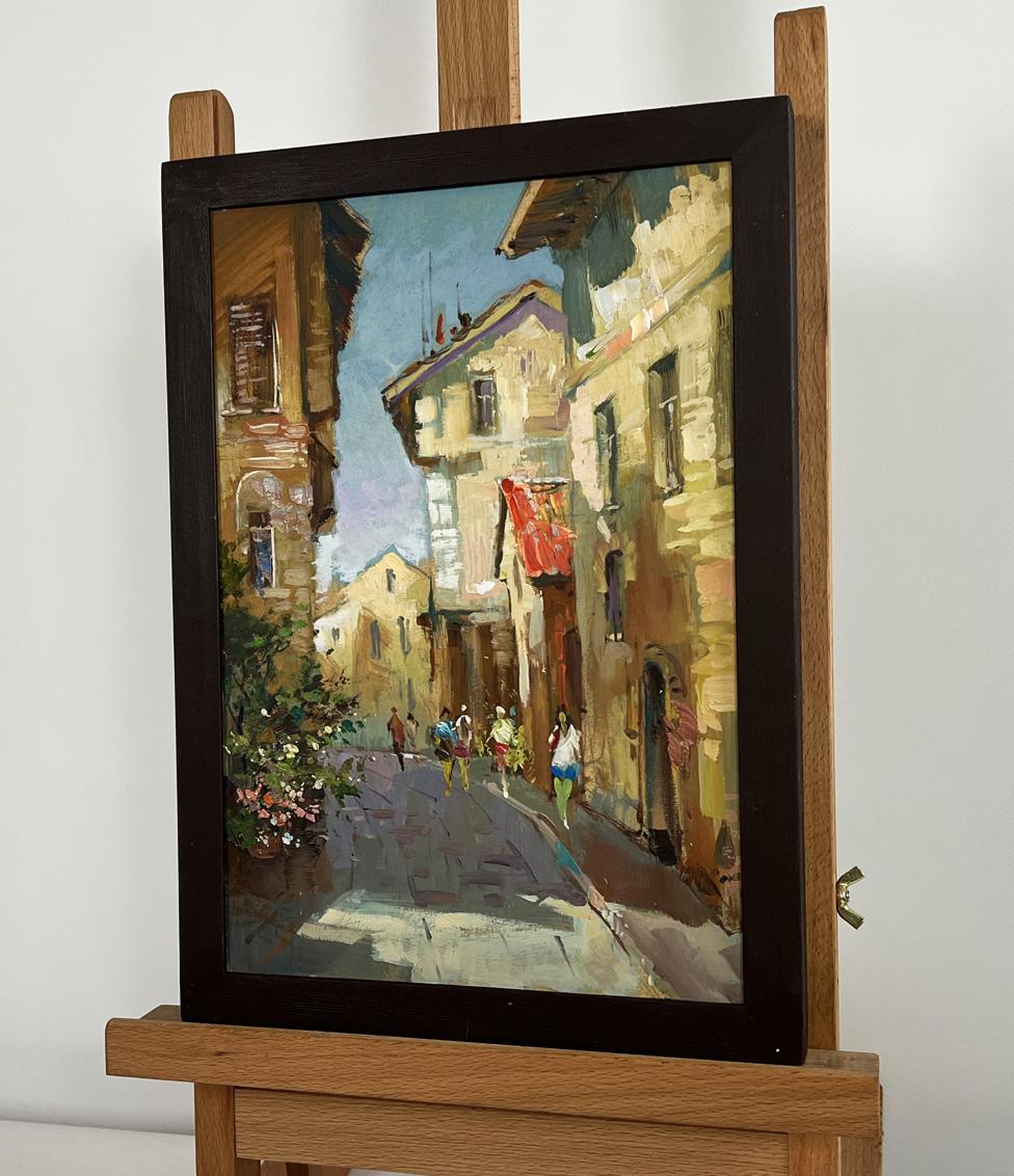 Oil painting Summer walk around the city by Yuriy Suprunchuk in frame