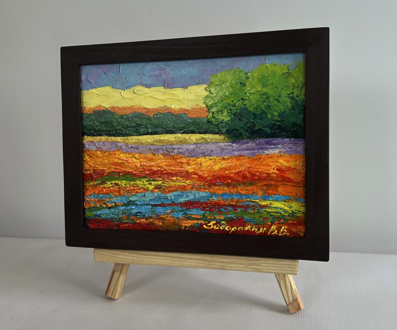 Oil painting Summer evening in the colors of nature by V. Zadorozhnya