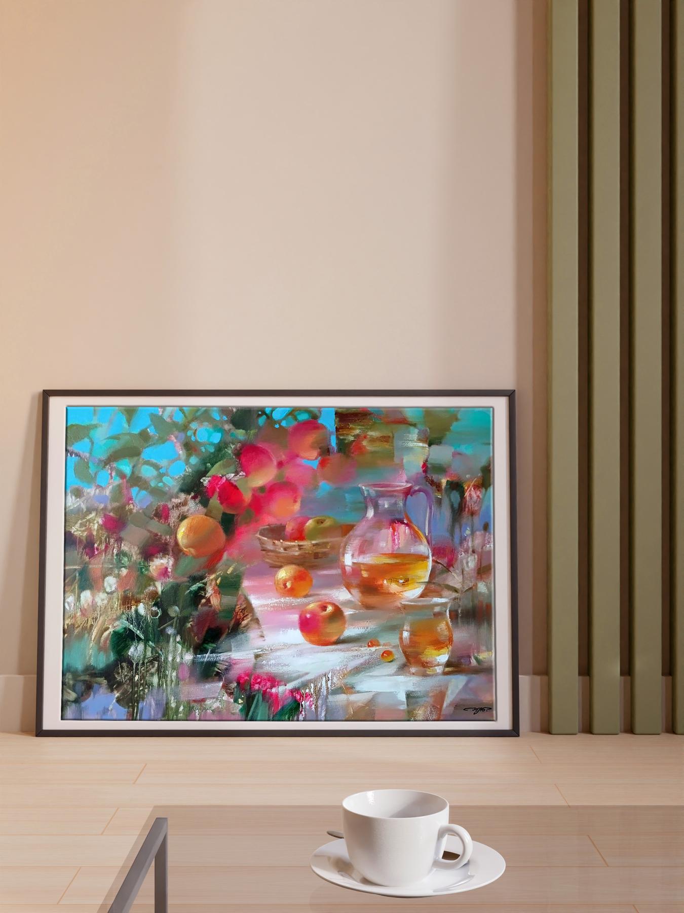Abstract oil painting Apple