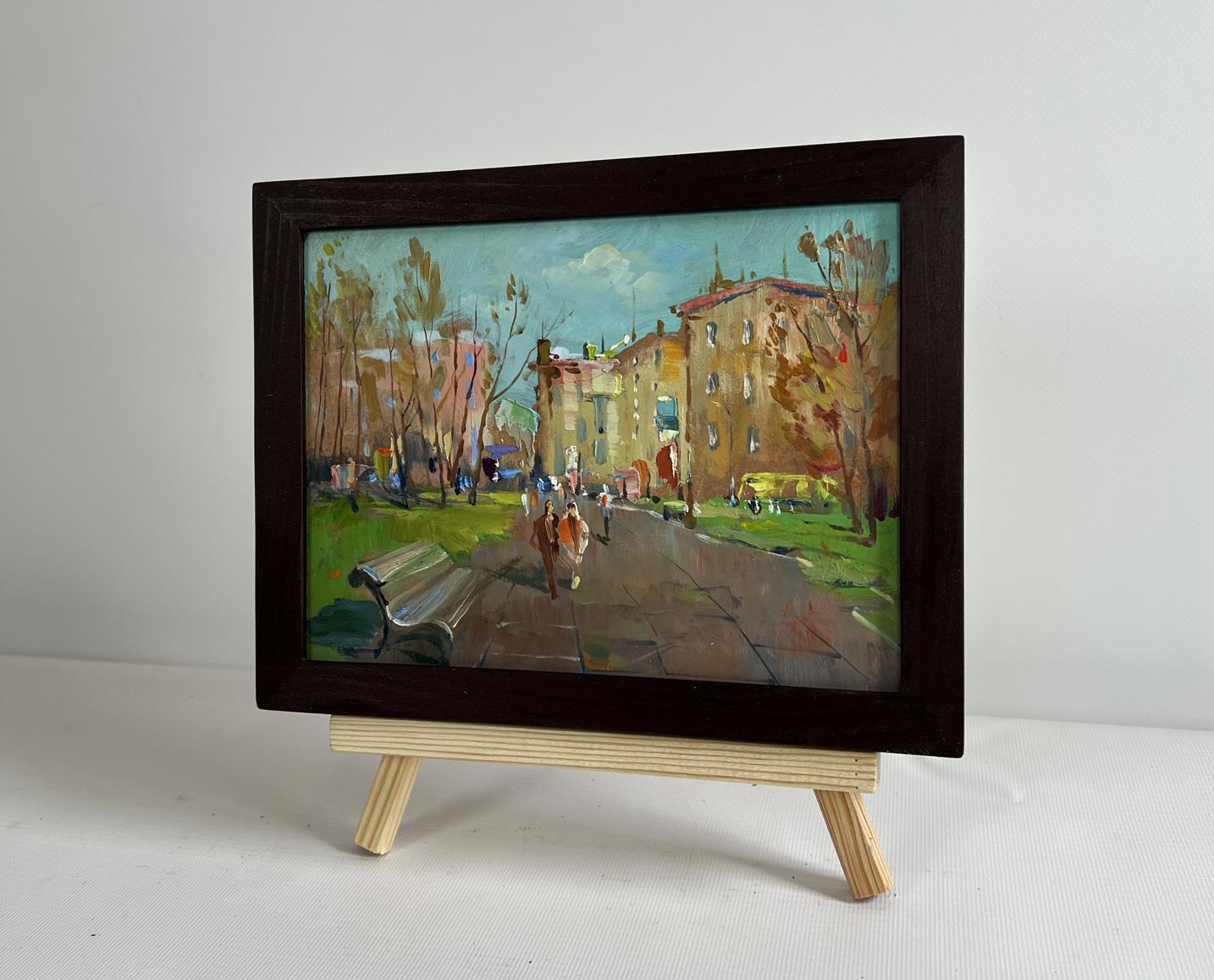 Framed oil painting Golden autumn in the park by Yuriy Suprunchuk
