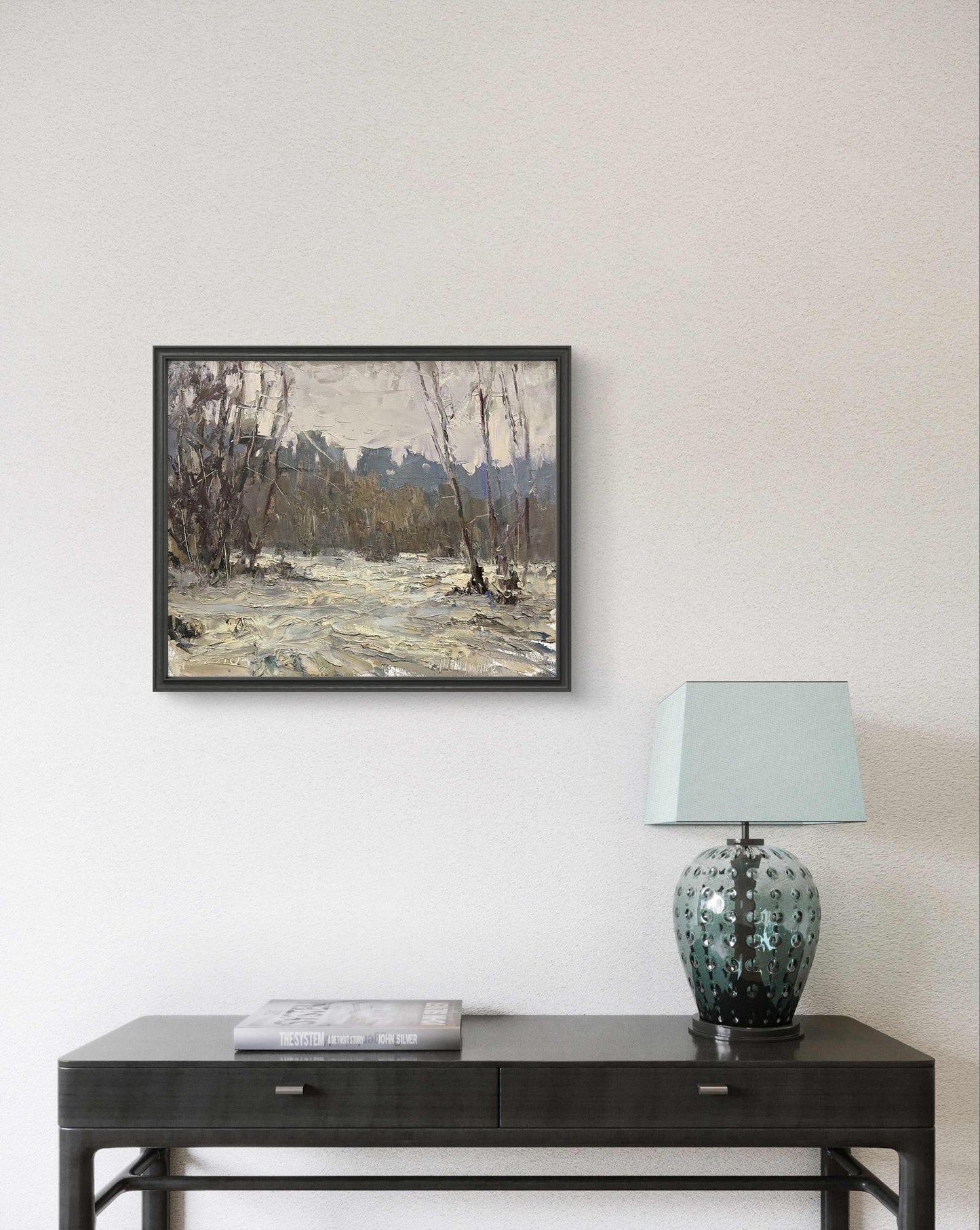 Oil painting It snowed in the forest by Volodymyr Pashchenko winter landscape