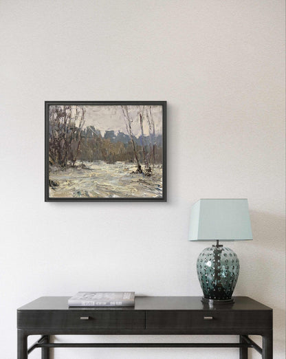 Oil painting It snowed in the forest by Volodymyr Pashchenko winter landscape