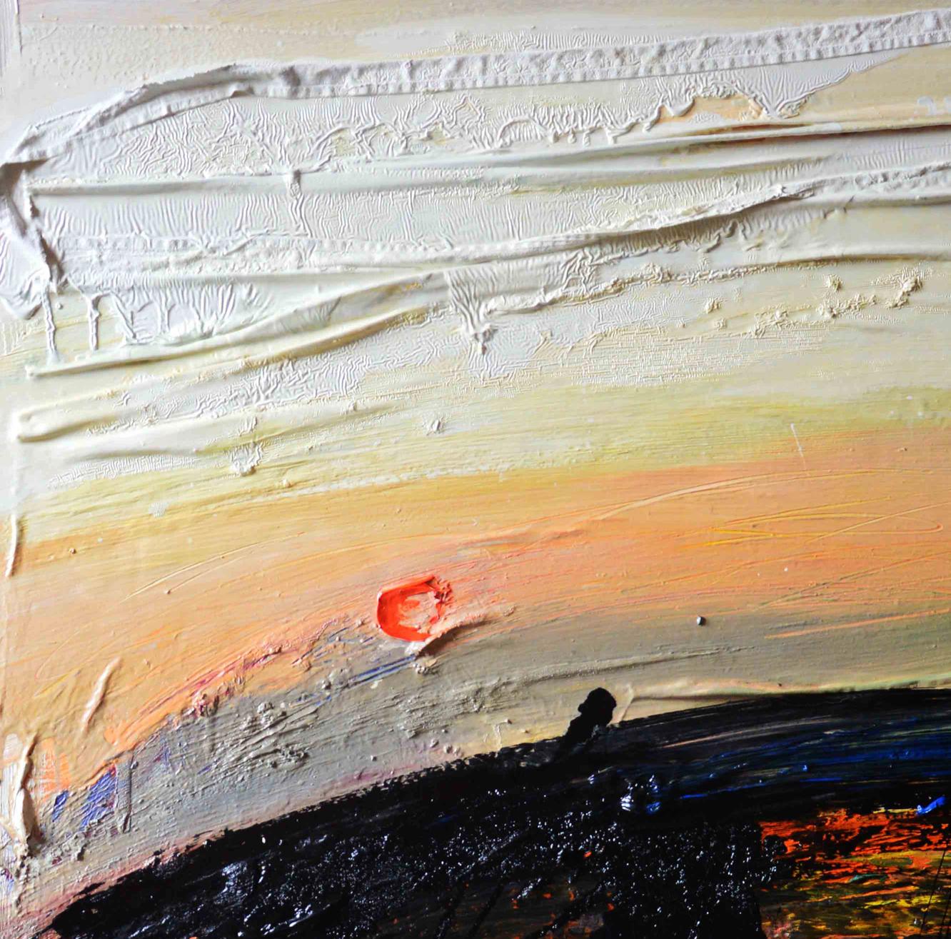Oil painting Mountain Meadow by Natalia Korf-Ivaniuk, textured abstract with bold strokes