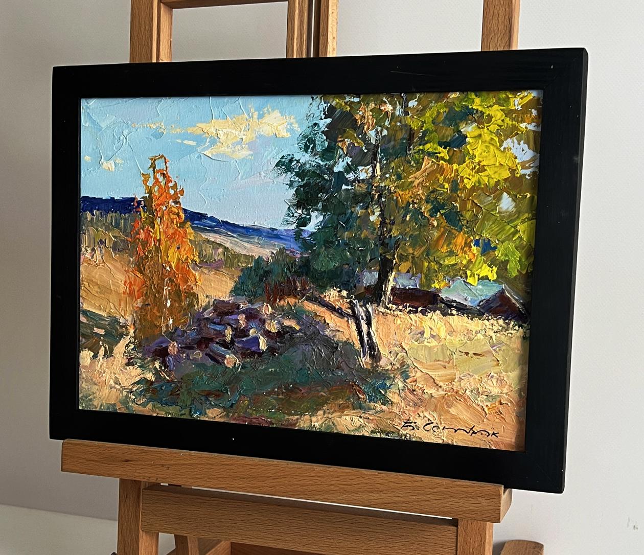 Oil painting House on a hill by Boris Serdyuk autumn landscape