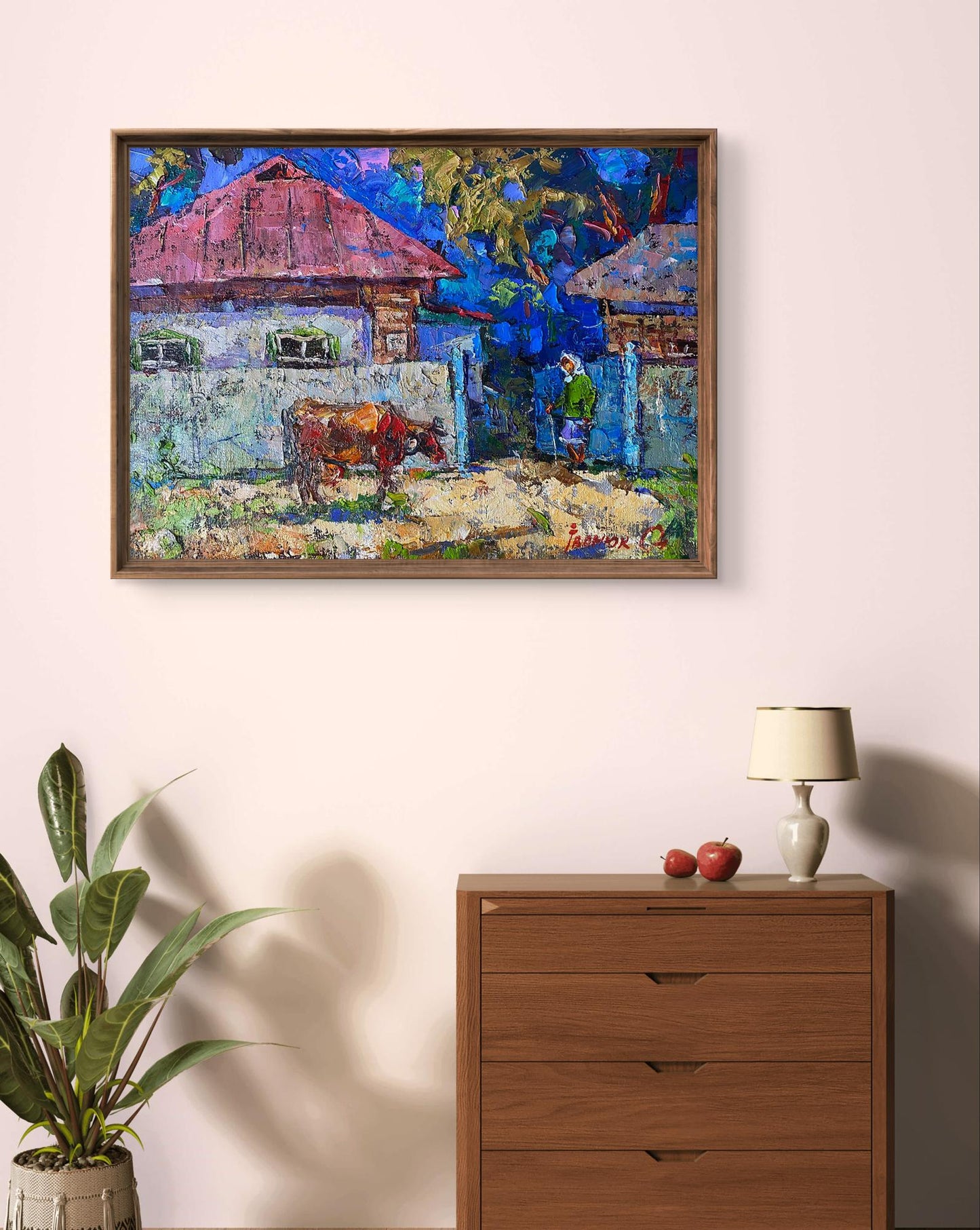 Oil painting The Evening has arrived by Oleksiy Ivanyuk with rustic scene