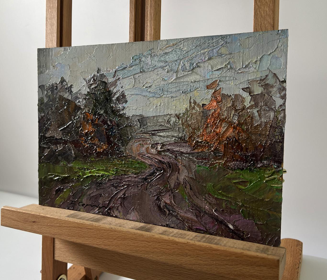 Oil painting Road to the autumn forest by Boris Serdyuk