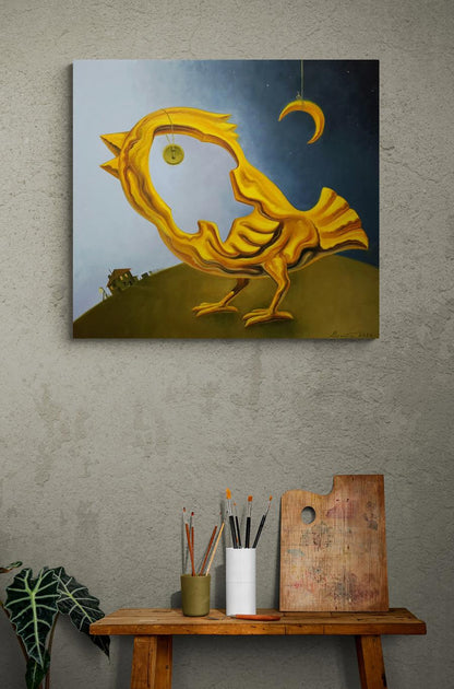 Oil painting Golden Chicken Sergey Voichenko