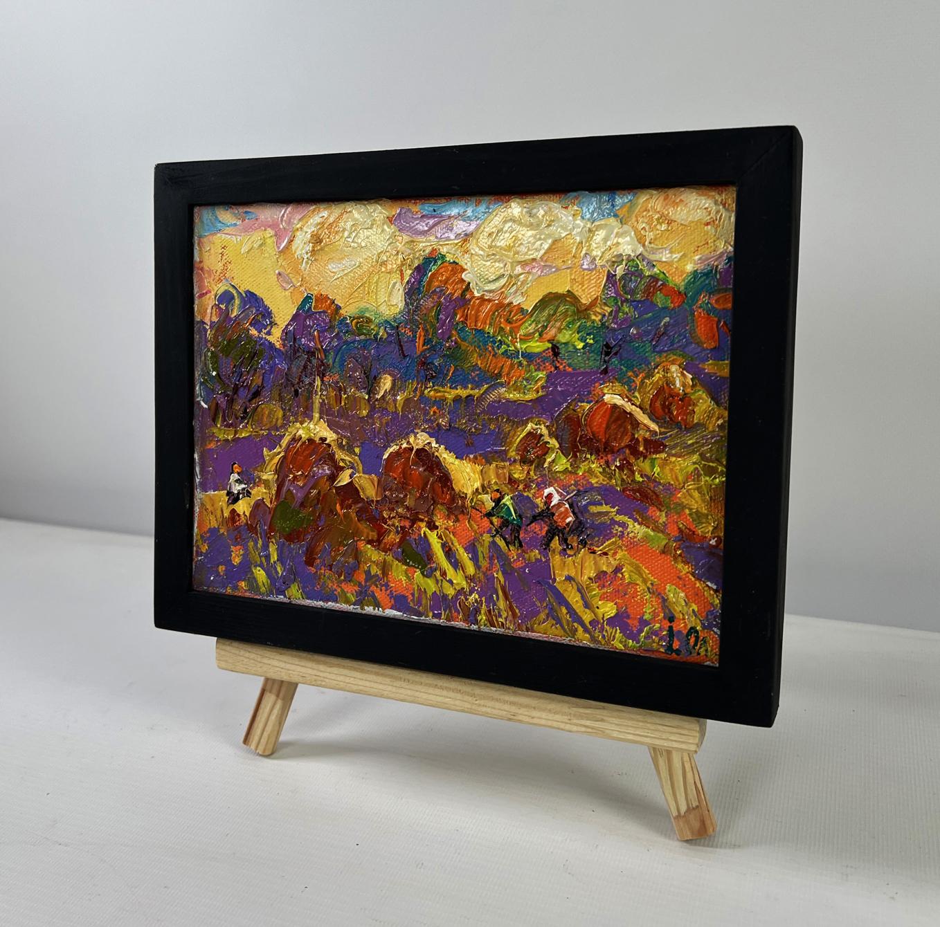 Oil painting Light fades in the embrace of silence by Oleksiy Ivanyuk in black frame