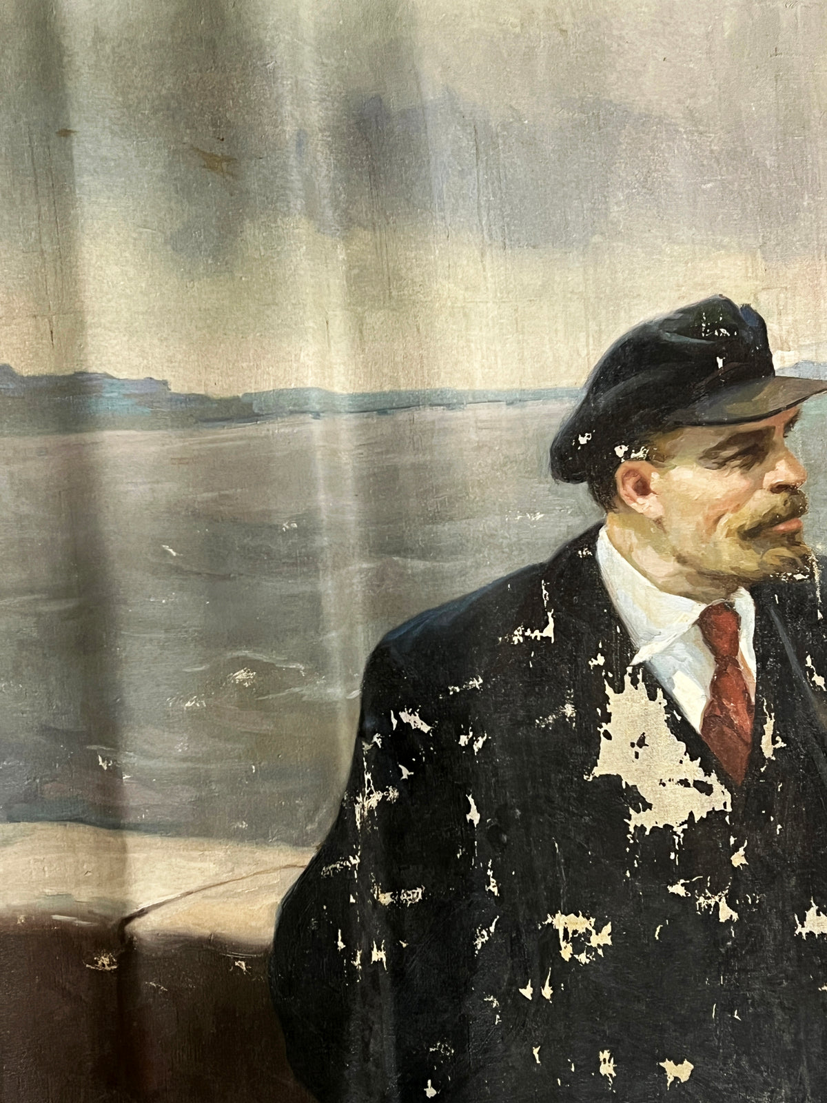 Oil painting Lenin in Thought Before the River Yuriy Smirnov