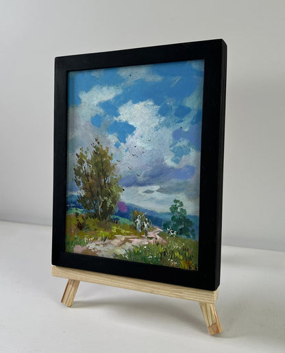 Black-framed Path to the Sky oil painting by Yuriy Suprunchuk