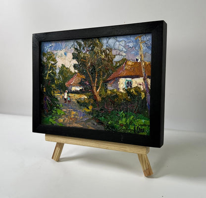 Oil painting Street in the village by Oksana Ivanyuk, rustic scene