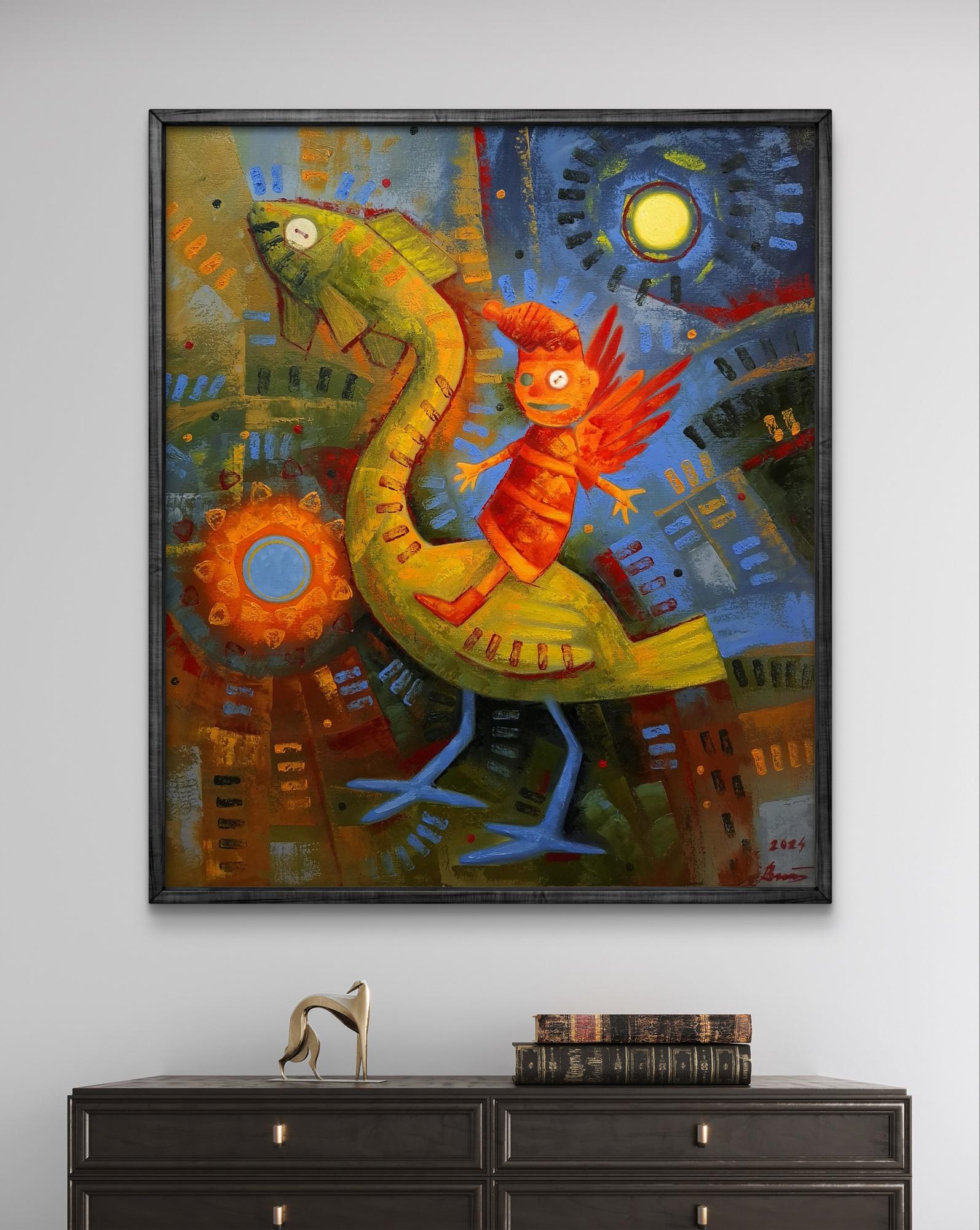 Oil painting King Button goes for a walk by Sergiy Voichenko