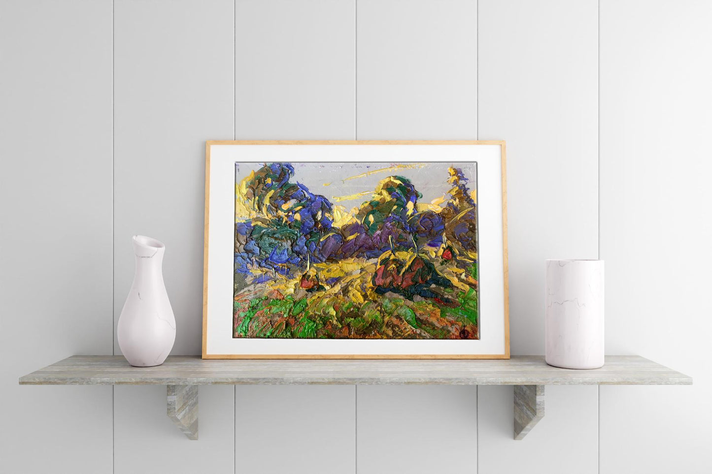 Oil painting autumn trees 