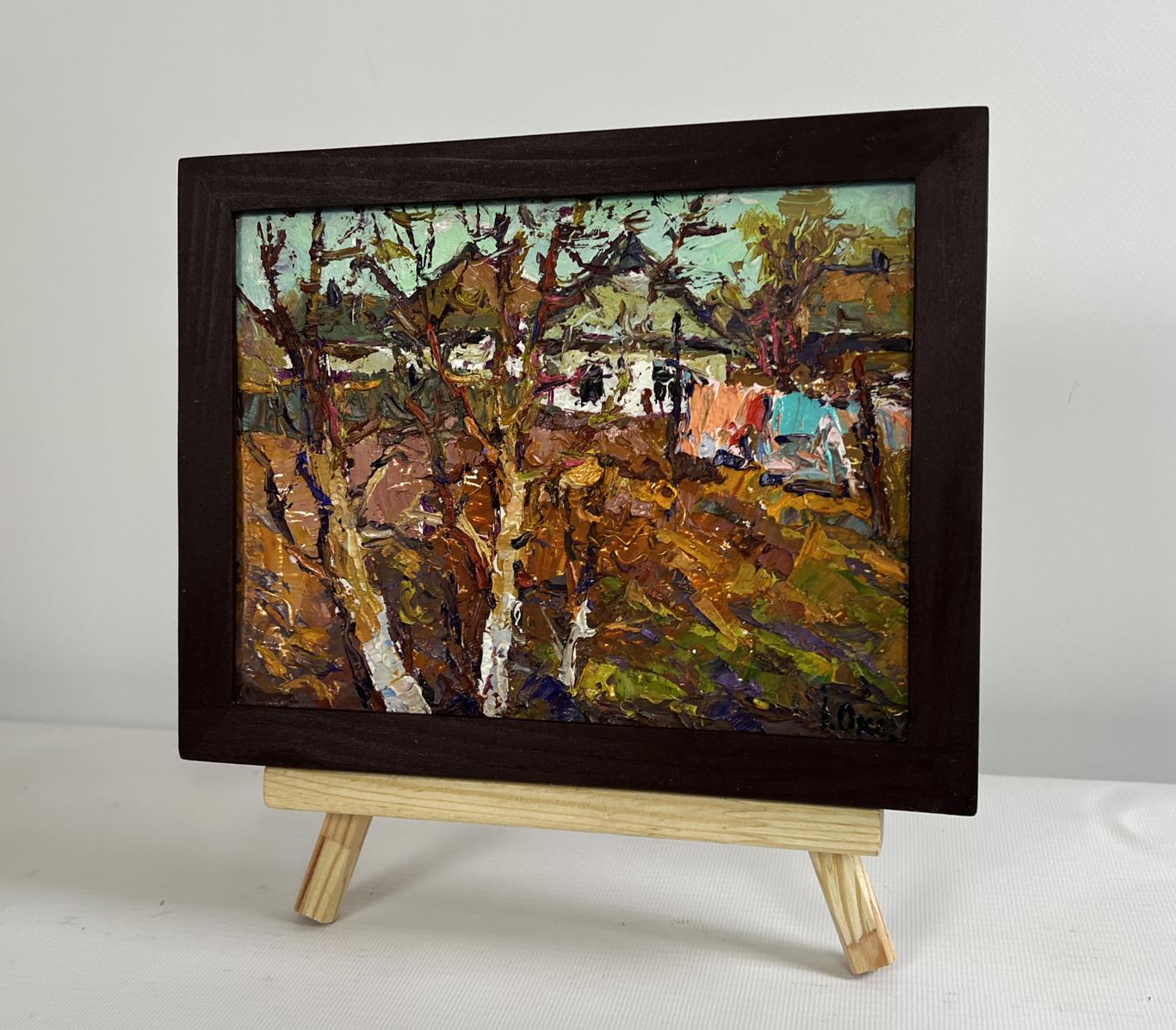 Oil painting Village with the approach of spring by Oksana Ivanyuk