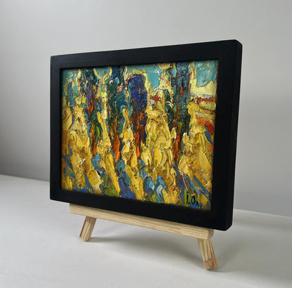 Oil painting Spring Silence by Oleksiy Ivanyuk in black frame