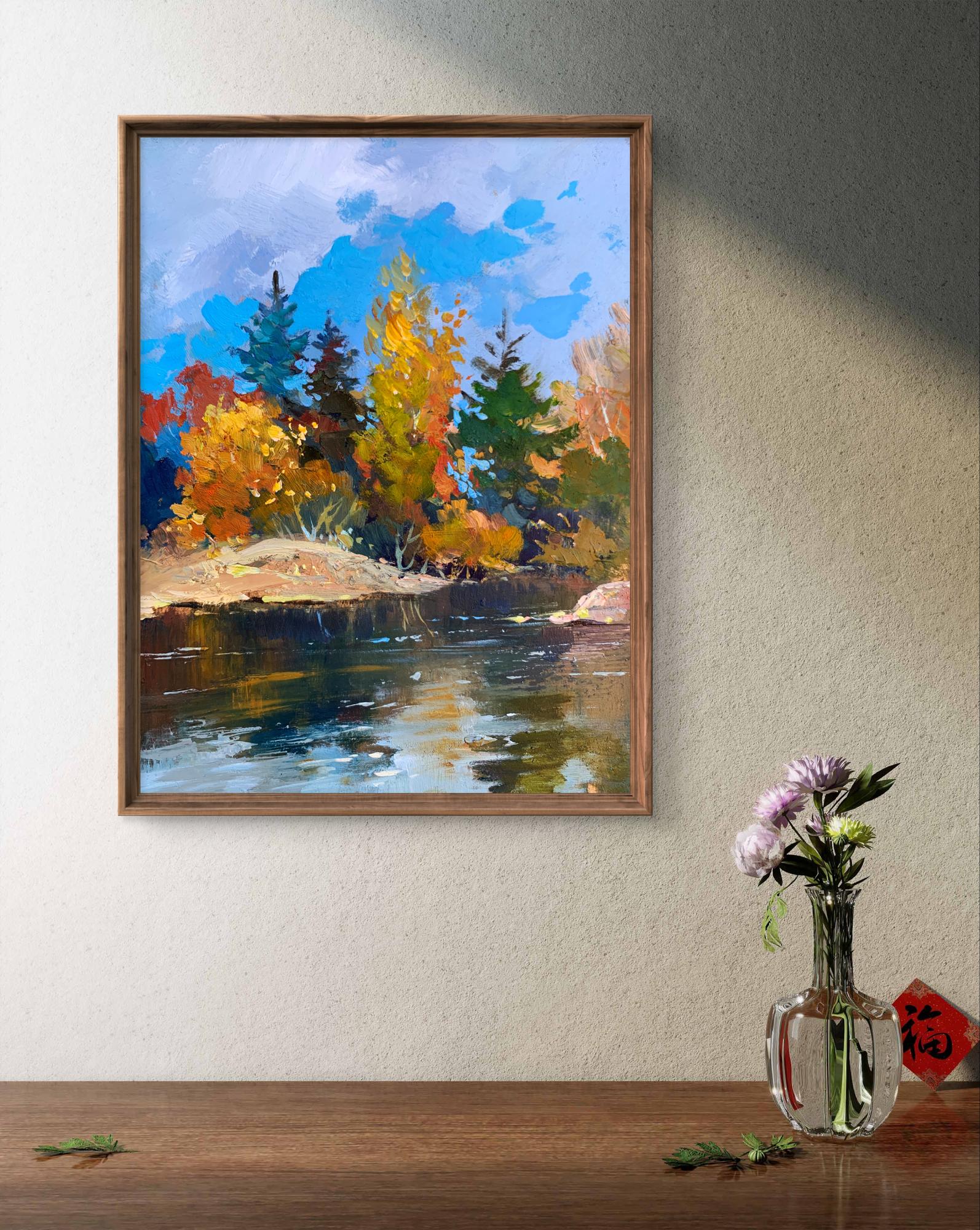 Framed Oil Painting Here Comes Autumn by Yuriy Suprunchuk