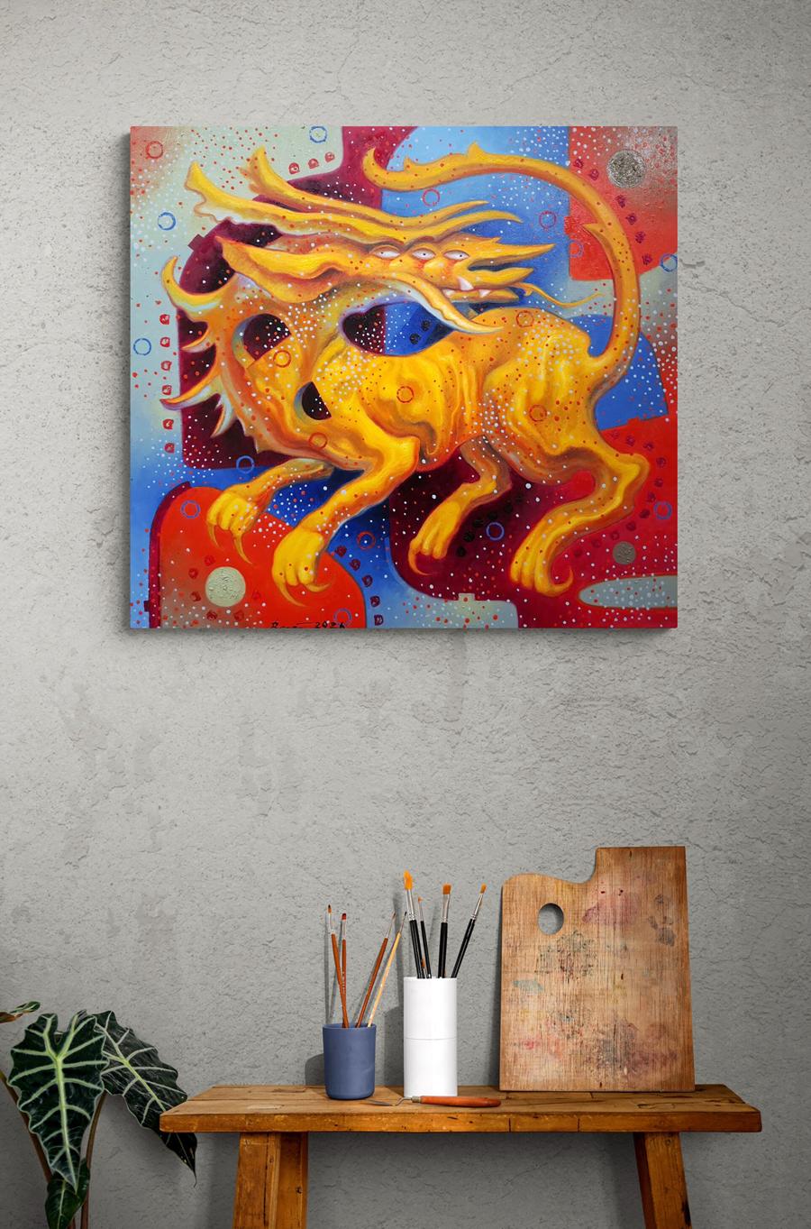 Oil painting Golden Chimera Sergey Voichenko