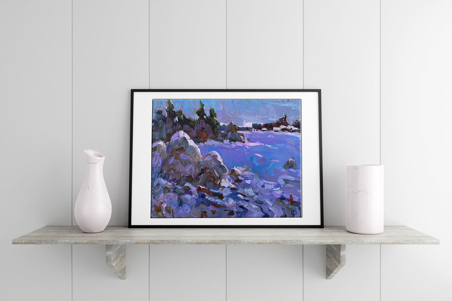 Oil painting Winter Nature Landscape 