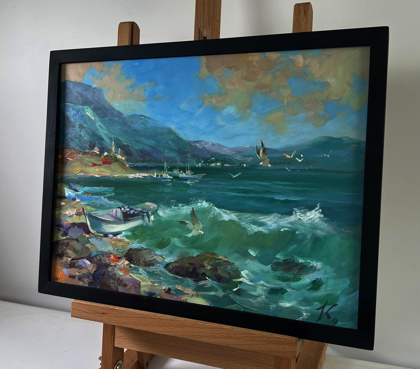 Framed oil painting The sea whispers and roars to the land by Yuriy Suprunchuk