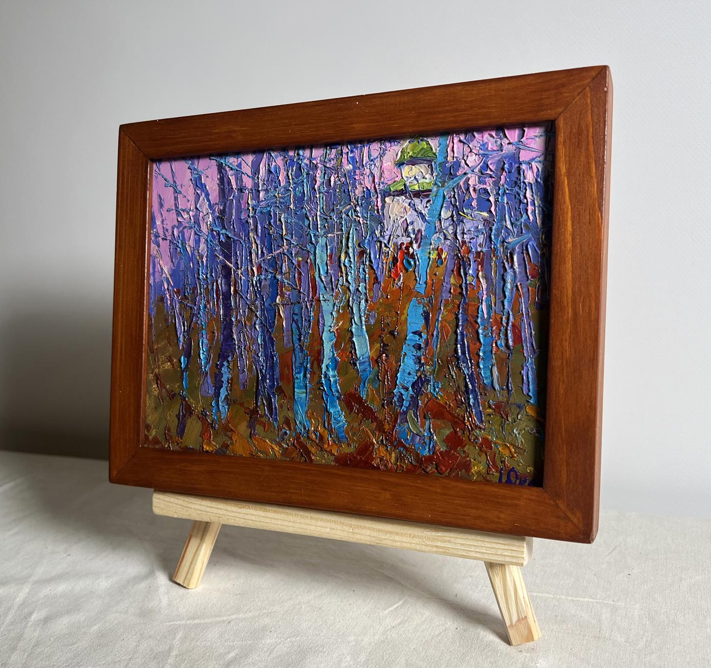 Oil painting Autumn coolness in the forest by Oksana Ivanyuk