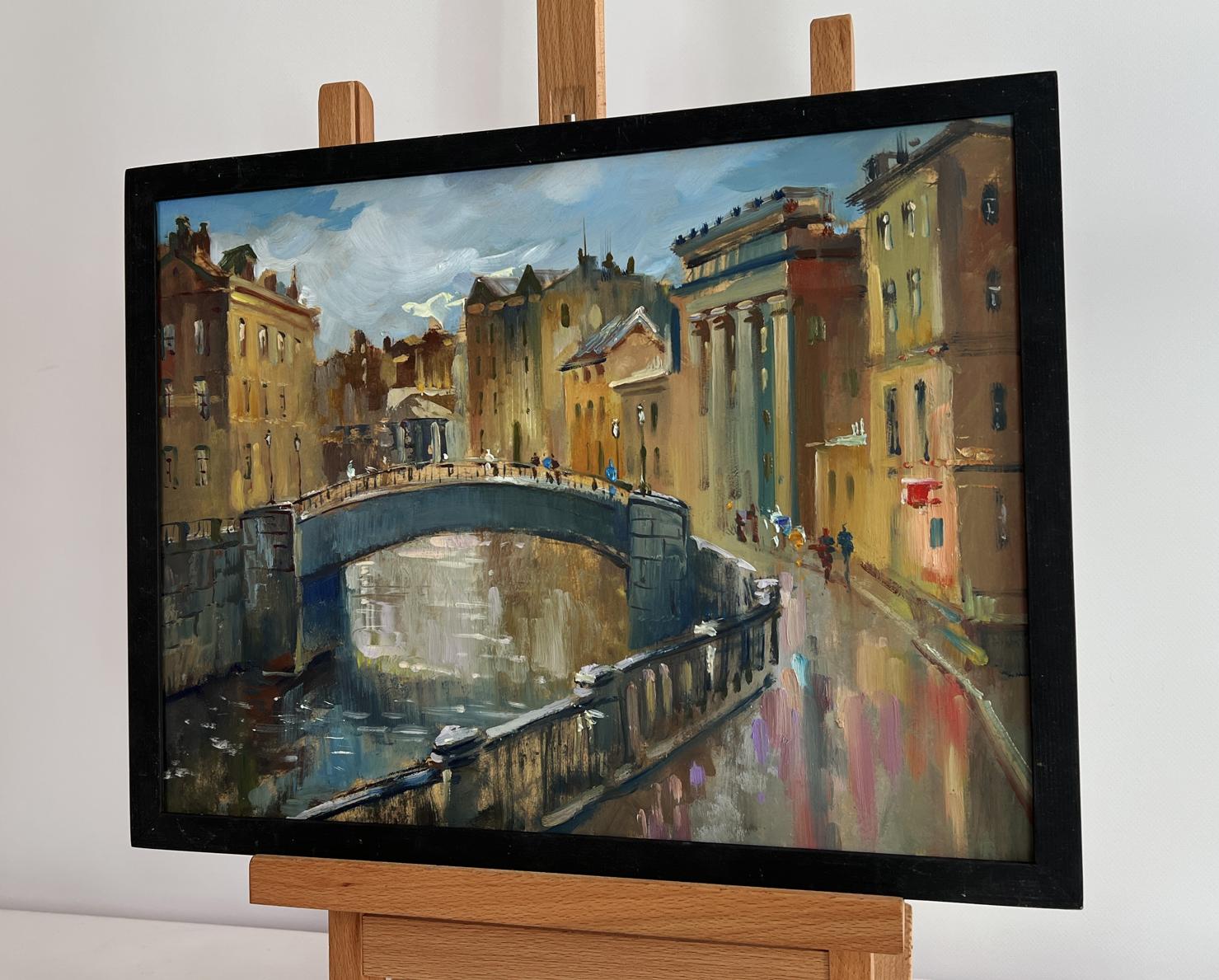 Framed oil painting The heart of the city above the river by Yuriy Suprunchuk