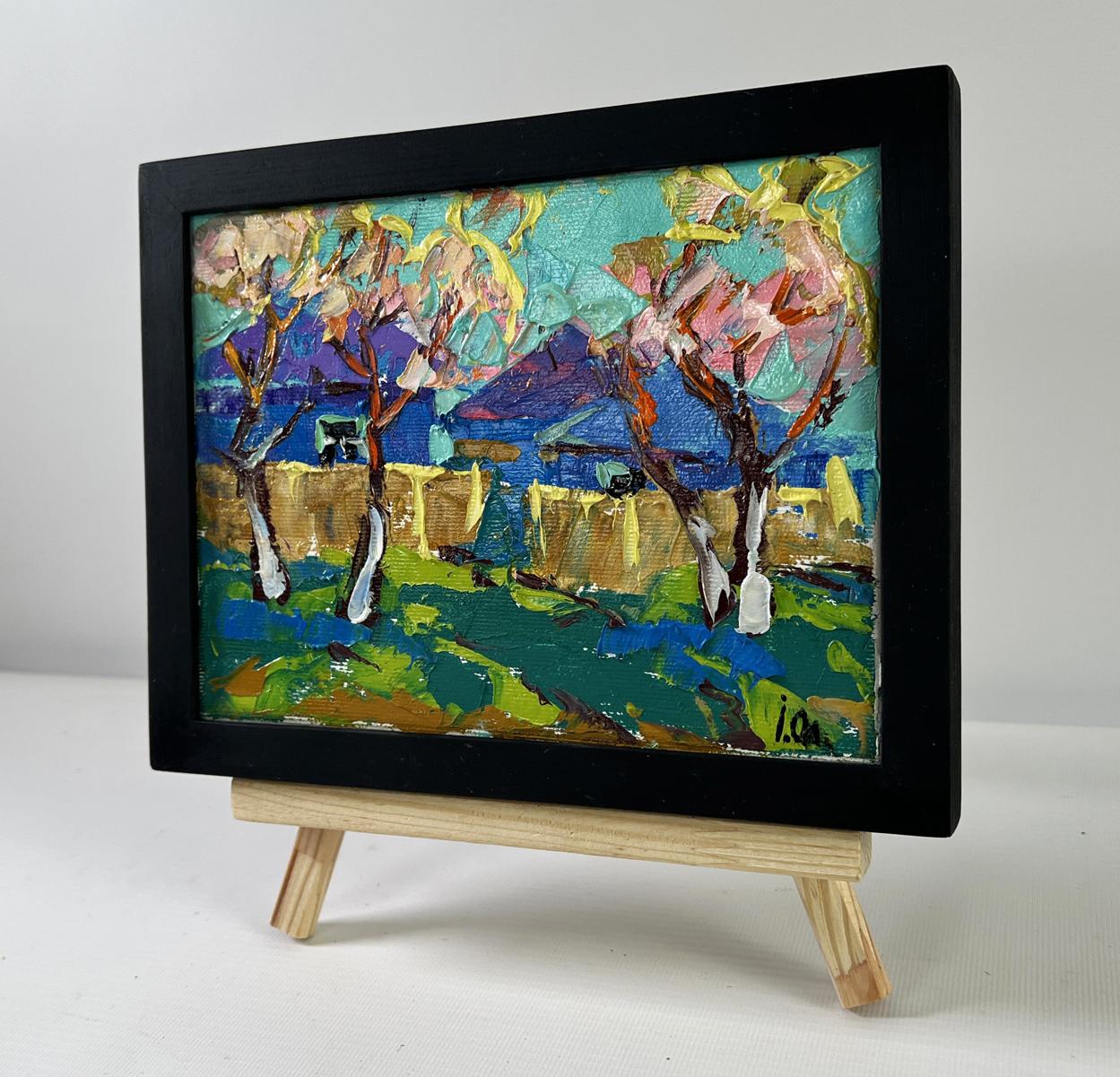 Oil painting Spring Awakening by Oleksiy Ivanyuk in black frame