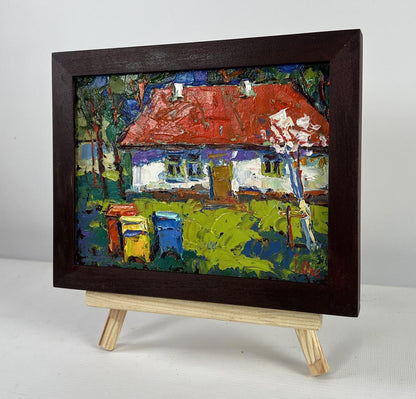 Vibrant impressionist oil painting Near the house by Oksana Ivanyuk