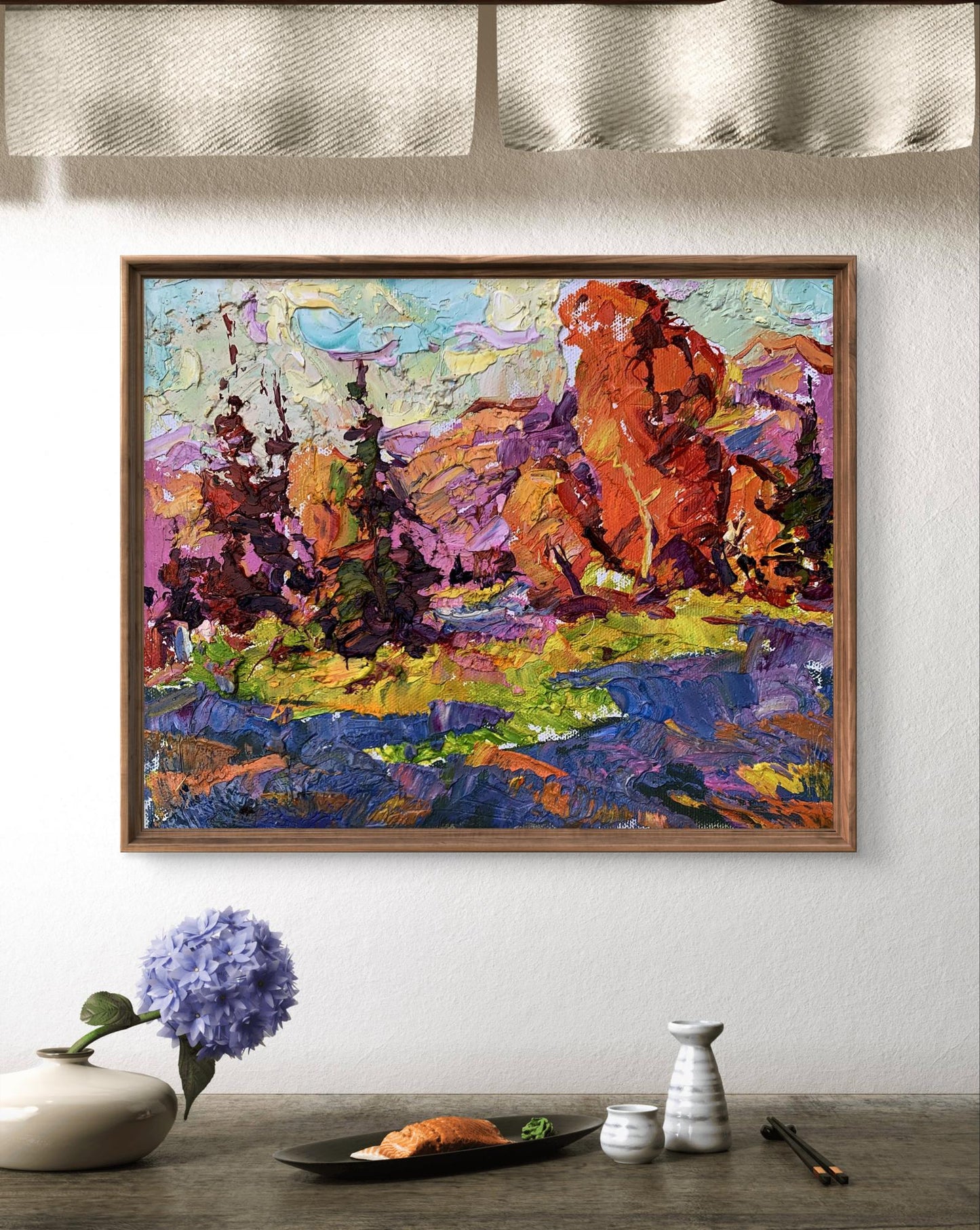 Oil painting Sunny autumn day by Ivanyuk Oleksiy in wooden frame