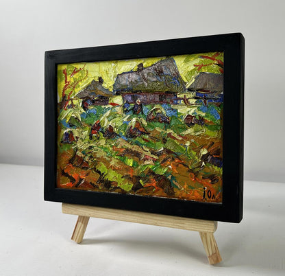Oil painting Autumn Gardens by Oleksiy Ivanyuk in black frame