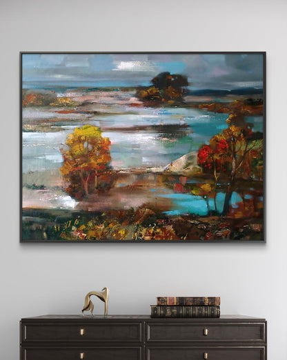 Oil painting Autumn twilight Anatoly Tarabanov
