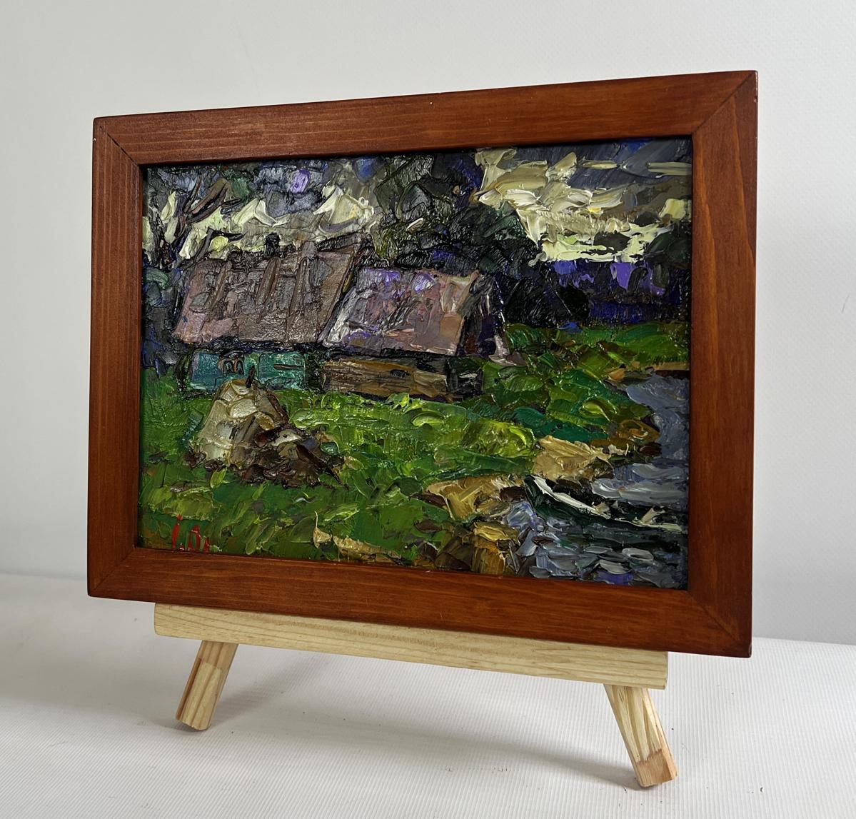 Oil painting Evening Cold Breeze by Oleksiy Ivanyuk, rustic countryside scene