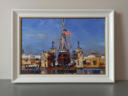 Oil painting of Sailboat Star of India by Volodymyr Gluhomanyuk