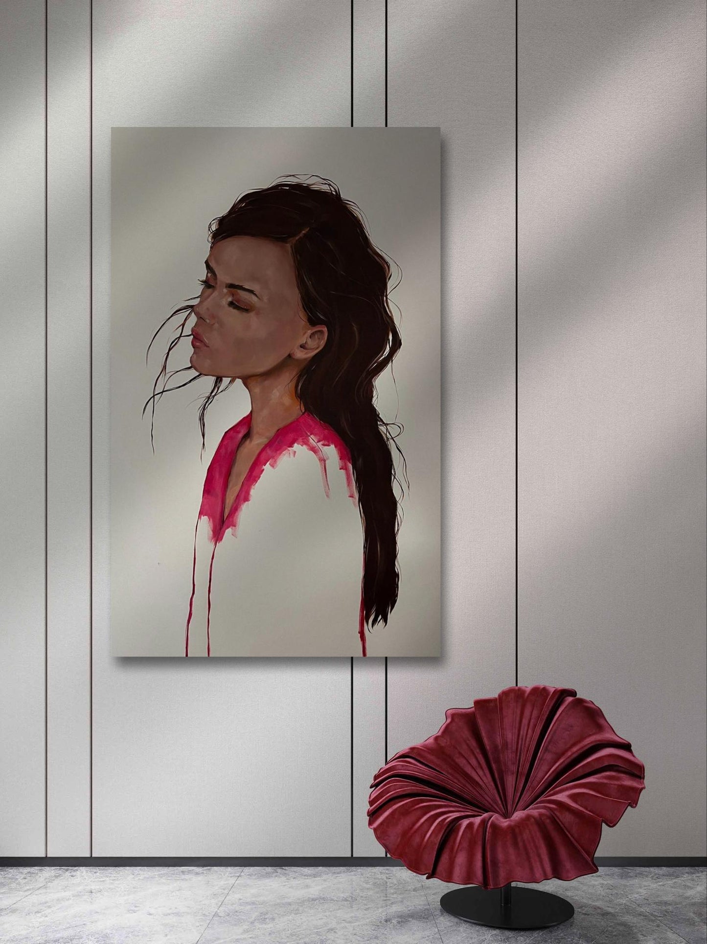 Oil painting Expressiveity by Victoria Kagalovska: striking woman portrait